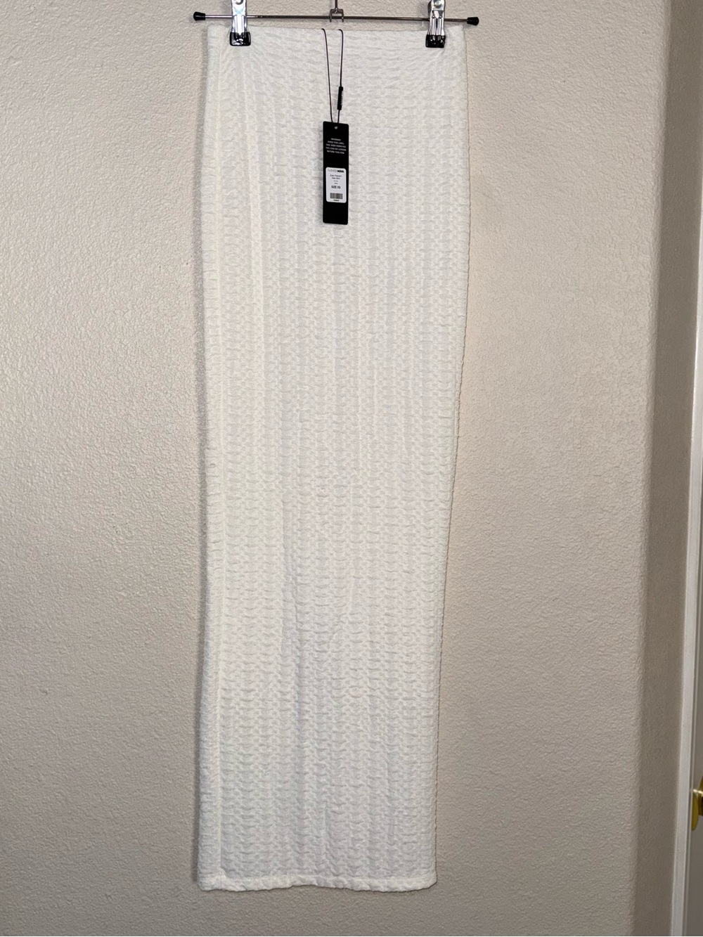 NWT Ivory Popcorn Texture Maxi Skirt - Women Size XS